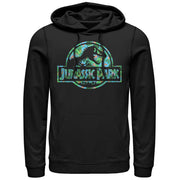 Men's Jurassic Park Floral T Rex Logo  Adult Pull Over Hoodie