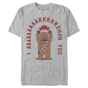 Men's Star Wars Chewie Valentine I Aaaaarrrgh You  Adult T-Shirt