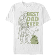 Men's Star Wars: The Mandalorian Grogu and Din Djarin Best Dad Ever  Adult T-Shirt