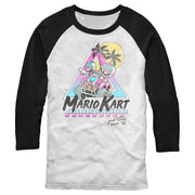 Men's Nintendo Mario and Luigi Retro Beach Race  Adult Baseball Tee