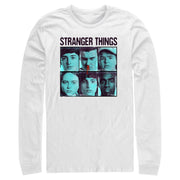 Men's Stranger Things Gang Bleeding Nose Stacked  Adult Long Sleeve Shirt