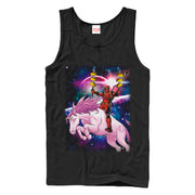 Men's Marvel Taco Deadpool on Space Unicorn  Adult Tank Top