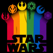 Men's Star Wars Pride Rainbow Crests Logo  Adult T-Shirt