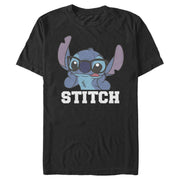 Men's Lilo & Stitch Silly Black Glasses  Adult T-Shirt