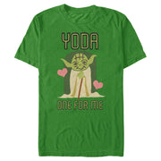 Men's Star Wars Valentine's Day Yoda One for Me  Adult T-Shirt