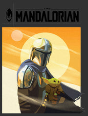 Men's Star Wars: The Mandalorian Grogu and Din Djarin Epic Poster  Adult T-Shirt