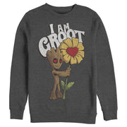 Men's Marvel Valentine's Day Groot Flower  Adult Sweatshirt