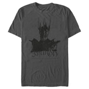 Men's The Lord of the Rings Fellowship of the Ring Sauron Black and White  Adult T-Shirt