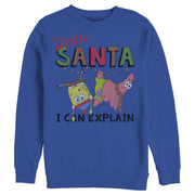 Men's SpongeBob SquarePants Christmas Santa Can Explain  Adult Sweatshirt