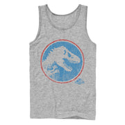 Men's Jurassic World Retro T. Rex Circle  Adult Tank Top