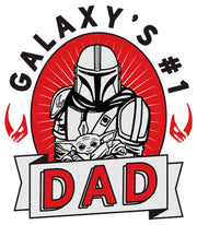 Men's Star Wars: The Mandalorian Din Djarin Galaxy's #1 Dad Tattoo  Adult T-Shirt