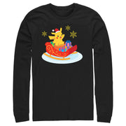 Men's Pokemon Christmas Pikachu Sleigh  Adult Long Sleeve Shirt