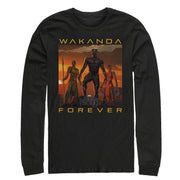 Men's Marvel Black Panther 2018 Wakanda Forever  Adult Long Sleeve Shirt