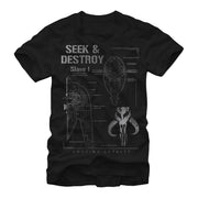 Men's Star Wars Boba Fett Slave I Seek and Destroy  Adult T-Shirt