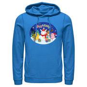 Men's Pokemon Christmas Happy Holidays Snowman  Adult Pull Over Hoodie