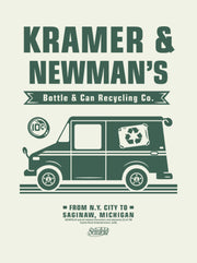 Men's Seinfeld Kramer and Newman's Bottle & Can Recycling Co.  Adult T-Shirt