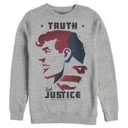 Men's Superman Truth & Justice Profile  Adult Sweatshirt