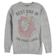 Men's Lion King Simba and Mufasa Best Dad in the Pride Lands  Adult Sweatshirt