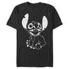 Men's Lilo & Stitch Negative Black and White  Adult T-Shirt