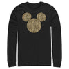 Men's Mickey & Friends Cheetah Print Mickey Mouse Logo  Adult Long Sleeve Shirt