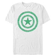 Men's Marvel St. Patrick's Day Captain America Clover Shield  Adult T-Shirt