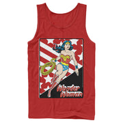 Men's Justice League Stars And Stripes Poster  Adult Tank Top