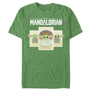 Men's Star Wars: The Mandalorian The Child Cartoon Cards  Adult T-Shirt