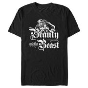 Men's Beauty and the Beast Black and White Logo  Adult T-Shirt