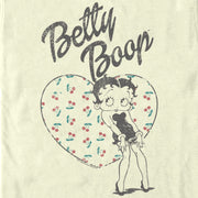 Men's Betty Boop Distressed Cherry Heart  Adult T-Shirt