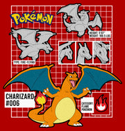 Men's Pokemon Charizard Info Grid  Adult T-Shirt