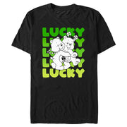 Men's Care Bears St. Patrick's Day Good Luck Bear and Funshine Bear Lucky  Adult T-Shirt