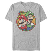 Men's Nintendo Mario Luigi Back to Back  Adult T-Shirt