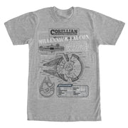 Men's Star Wars Millennium Falcon Details  Adult T-Shirt