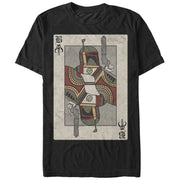 Men's Star Wars Boba Fett Playing Card  Adult T-Shirt