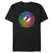 Men's The Lord of the Rings Fellowship of the Ring Rainbow Ring  Adult T-Shirt