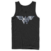 Men's Justice League Blue Tie Dye Logo  Adult Tank Top