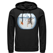 Men's Lost Gods Snorkel Cat andfish Bowl  Adult Pull Over Hoodie