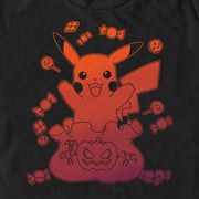 Men's Pokemon Halloween Pikachu Bag of Candy  Adult T-Shirt