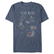 Men's Star Wars Cartoon Map Quest  Adult T-Shirt