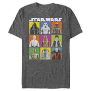 Men's Star Wars Character Grid Action Figure  Adult T-Shirt