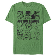 Men's Justice League Vintage Hero Panels  Adult T-Shirt