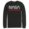 Men's NASA Stripe Minimal Logo Vintage  Adult Long Sleeve Shirt