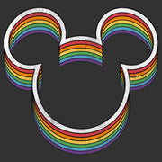 Men's Mickey & Friends Rainbow Logo  Adult T-Shirt