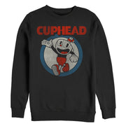 Men's Cuphead Vintage Circle  Adult Sweatshirt