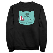 Men's Pokemon Bulbasaur Wink Face  Adult Sweatshirt