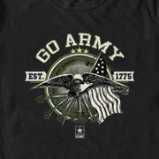 Men's US Army Go Army Flag and Eagle Badge  Adult T-Shirt