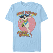 Men's Justice League Running Girl Power Text Poster  Adult T-Shirt