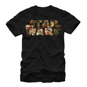 Men's Star Wars Floral Print Logo  Adult T-Shirt