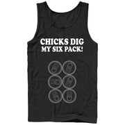 Men's CHIN UP Chicks Dig My Six Pack  Adult Tank Top