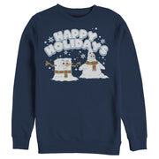 Men's SpongeBob SquarePants Happy Holiday Snowman  Adult Sweatshirt